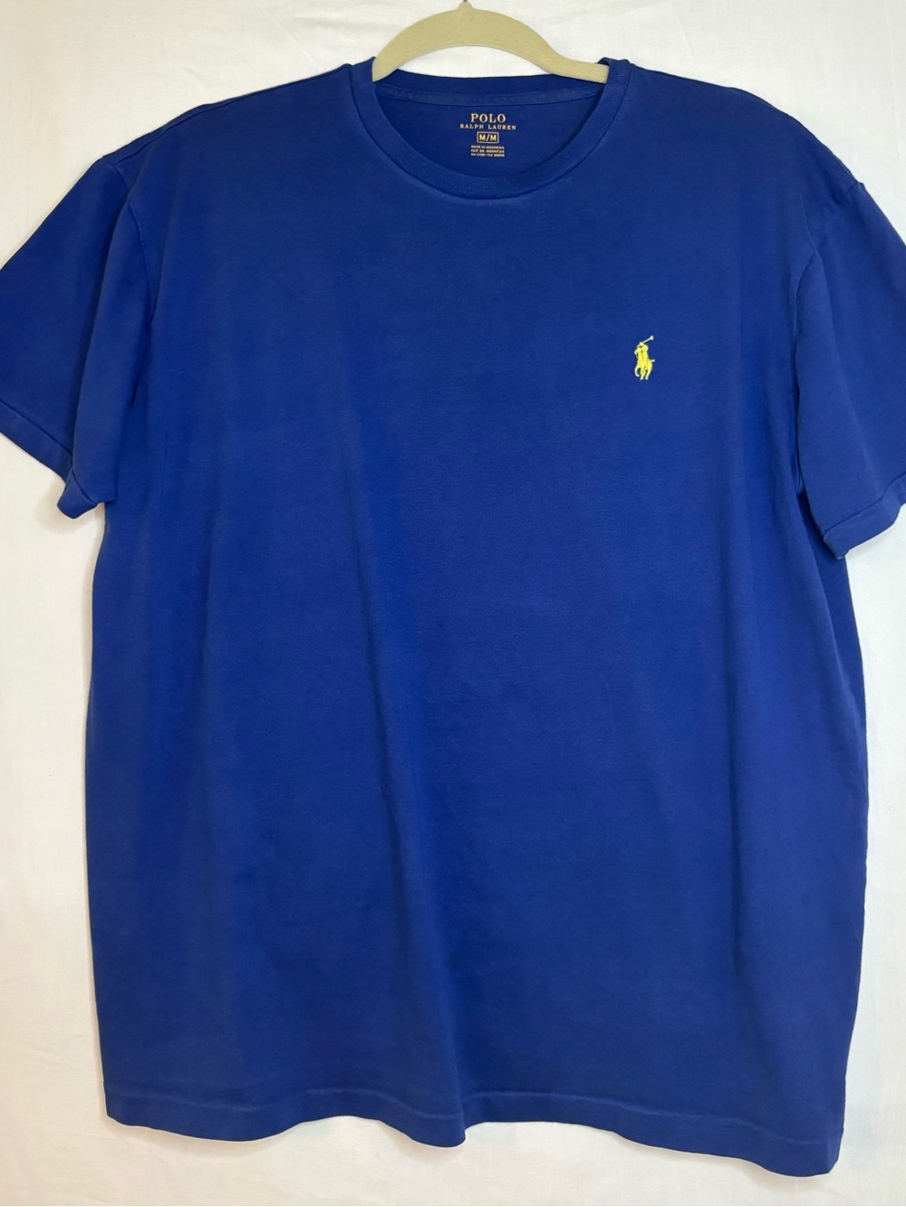 Polo by Ralph Lauren Royal Blue Embroidered Yellow Pony Boxy-Fit Tee M